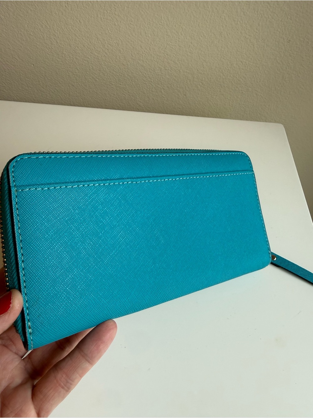 kate spade Teal Zip-Around Wallet with Wristlet - Picture 2 of 4